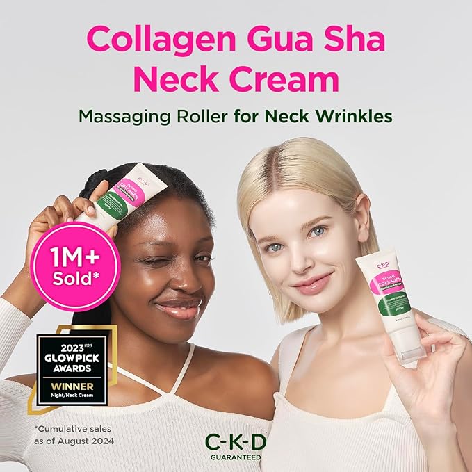CKD Retinal Collagen Gua Sha Neck Cream, Cooling Massage Head