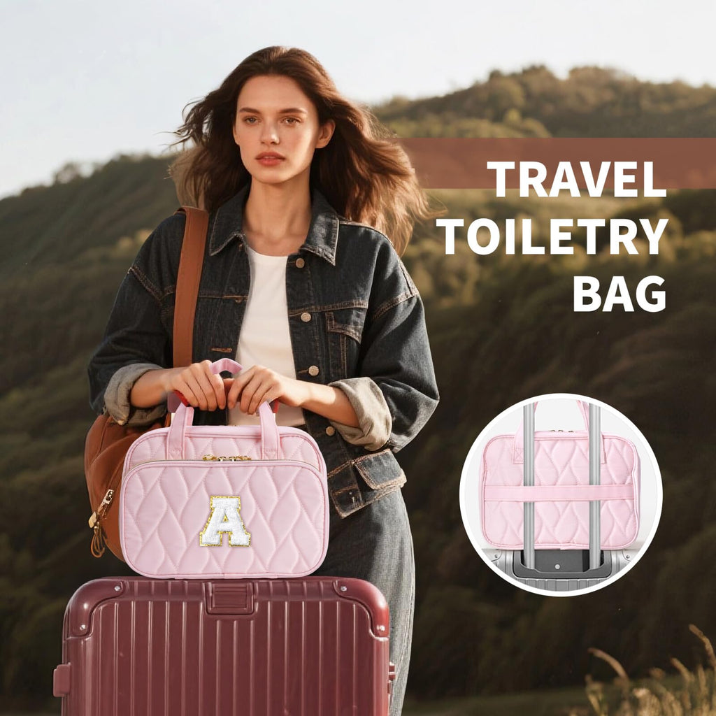 YOOLIFE Hanging Toiletry Bag for Women - Travel Toiletry Bag Makeup Bag, Portable Toiletries Cosmetic Bag, Airplane Travel Essentials Purple - R