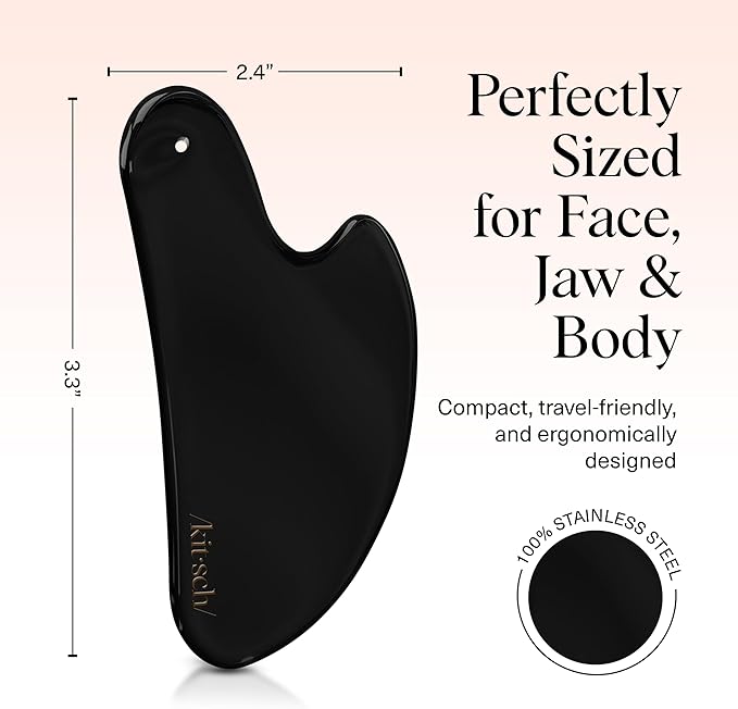 Kitsch Stainless Steel Guasha Tool for Face - Matte Black