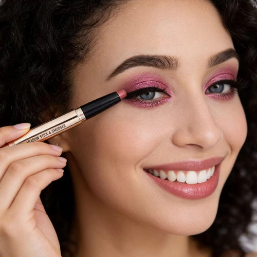 2 in 1 Rose Red Cream Eyeshadow Stick For Eye Makeup Shimmer Eyeshadow Pencil Eyeliner Palette Dark Light Matte Hypoallergenic Waterproof Long Lasting Eye Shadow Multi-Dimensional Eyes Look 06