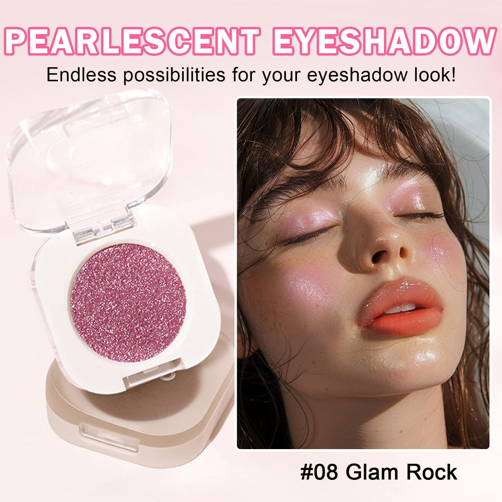 QIUFSSE Glitter Eyeshadow,Bright Purple Single Eyeshadow (08 Glam Rock