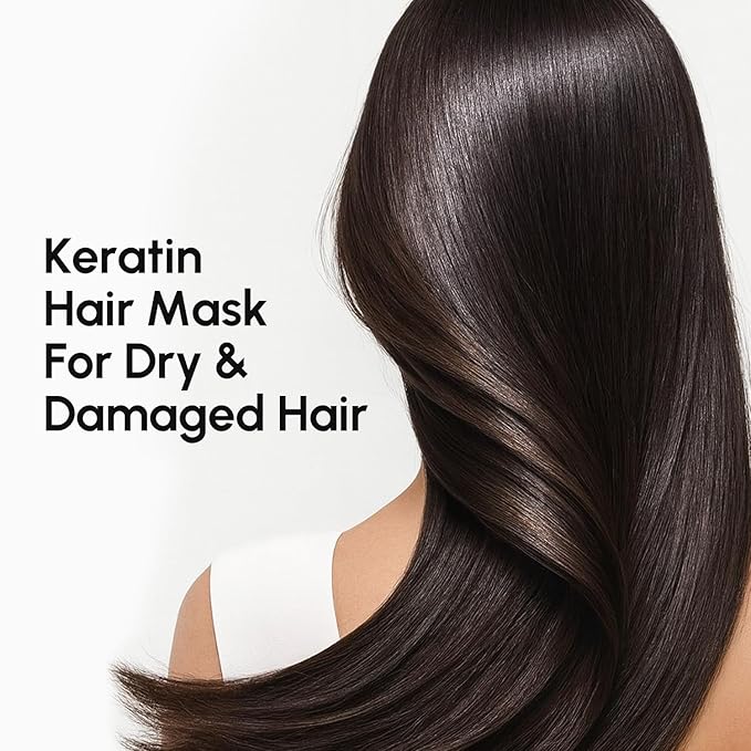 MAREE Deep Conditioning Hair Mask for Damaged Hair Treatment – Keratin Hair Care for Hydrating Growth Repair Moisturizing – Dry Curly Color Refreshing – 10 Fl Oz, White