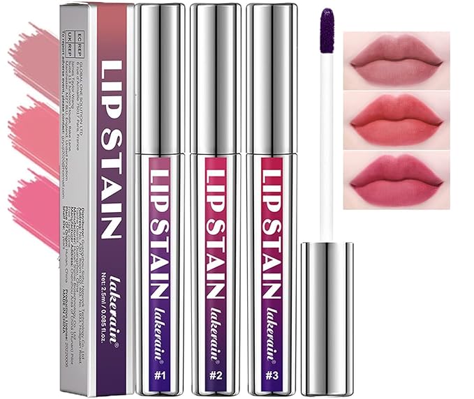 Aseawave 3Pcs Peel Off Lip Liner Lipstick Makeup, Pink Peel Off Lipgloss for Women Magic Lipstick 24 Hours Original Lip Liner Makeup Stain (#D, 1 Count (Pack of 3))