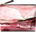 GEGEPINK Cute Makeup Bag for Purse Waterproof Cosmetic Bags for Women Funny Smooth Zipper Travel Toiletry Pouch 10X8 Inches-Pink Marble Makeup pouch