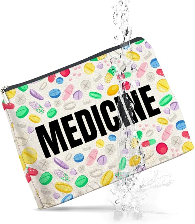 UPNEGE Medicine Cosmetic Bag Gifts for Women Friends Doctor Nurse Healthcare Professionals Colorful Medical Makeup Bag Zipper Pouch