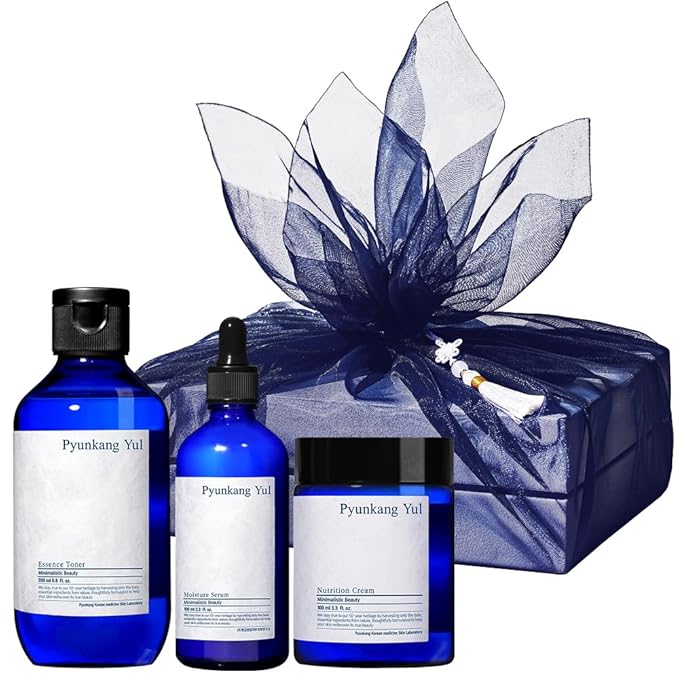 Pyunkang Yul PKY Calming Line Gift Box Set-Korean Facial Skin Care Essential for Daily Moisturizing with Toner, Serum, Cream, Vegan & Cruelty Free