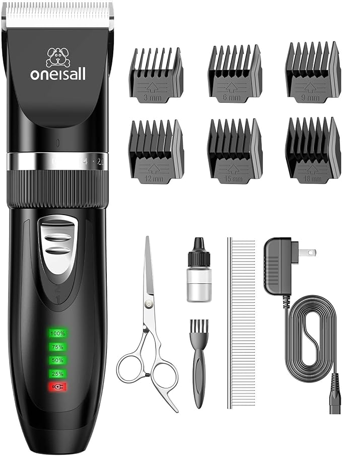 oneisall Quiet Cat Clippers for Matted & Long Hair 2-Speed Cat Grooming Kit
