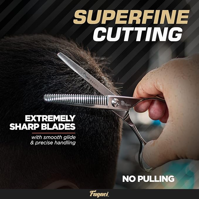 Fagaci Hair Thinning Scissors 6" with 440C Steel, Extreme Sharpness & Precise Cuts Texturizing Shears, Barber Thinning Shears, Hair Cutting for Women & Men, Slim Blades Texturizing Scissors