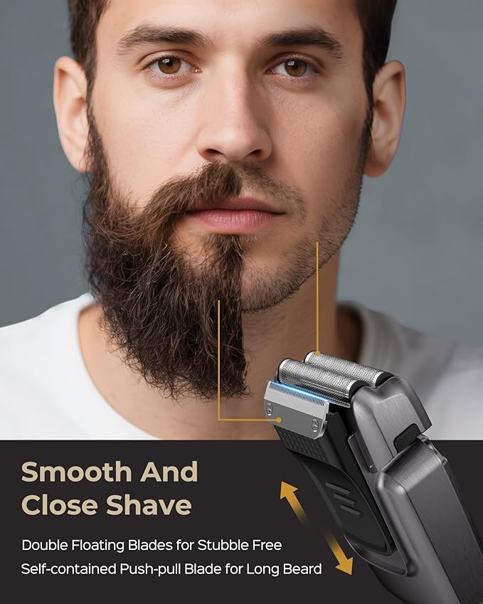 VGRPRO Foil Shaver for Men, Waterproof Cordless Electric Razor