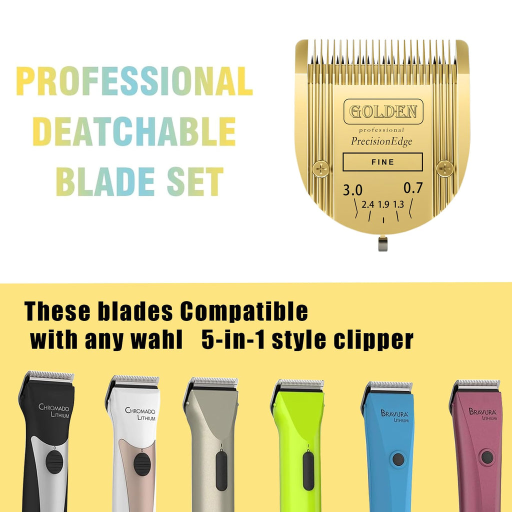 Audoc Adjustable 5 in 1 Blades Dog Grooming Blades for Wahl Bravura