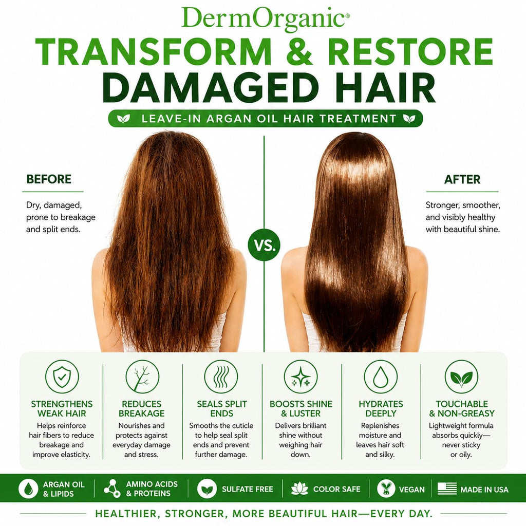 DermOrganic Argan Oil of Morocco Leave-In Hair Treatment, 4 oz