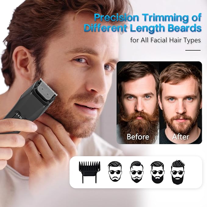 Beatslm Beard Trimmer for Men, 20 Length Adjustable, Cordless Hair Clippers