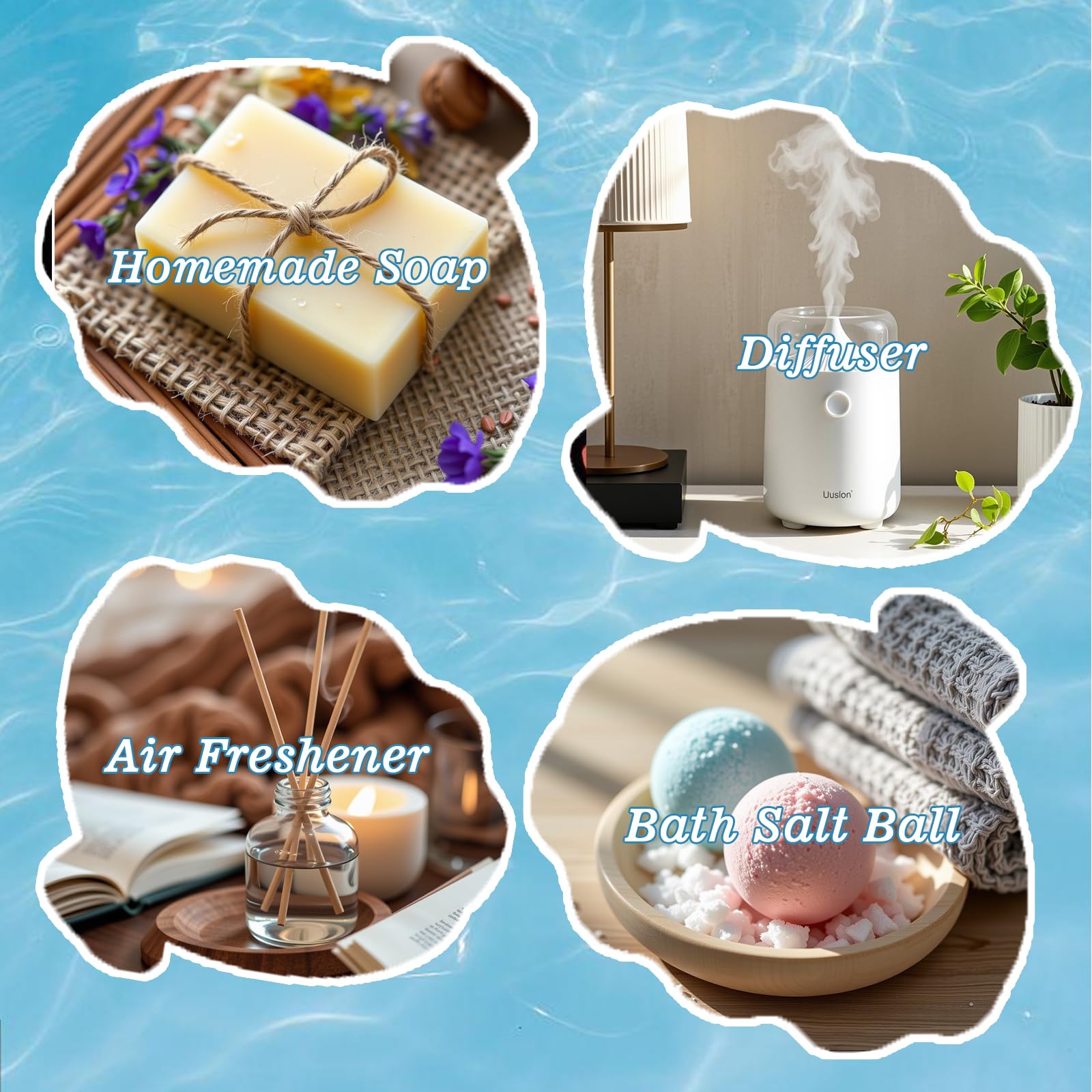 AROPERIMA Beach Fragrance Essential Oil Set - Ocean Breeze, Bay Rum, Pineapple, Autumn Wreath, Mango, Papaya 6x10ML Essential Oil for Diffusers, Soap Making and Candle