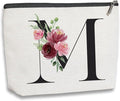 KDXPBZ Initial Makeup Bag - Personalized Gifts for Women, Bridesmaid & Birthday Gifts, Bride & Best Friend Cosmetic Bag (Letter M)