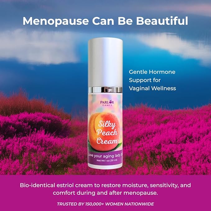 Parlor Games Silky Peach Cream Bioidentical Estriol Cream for Women — Intimate Moisturizer for a Happy Hoo-Ha — 30ml Bottle (2 Month Supply)