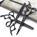 6 inch hair stylist barber scissors black plate dragon 440C hairdressing cutting scissors+thinning scissors (6 inch 3PC)