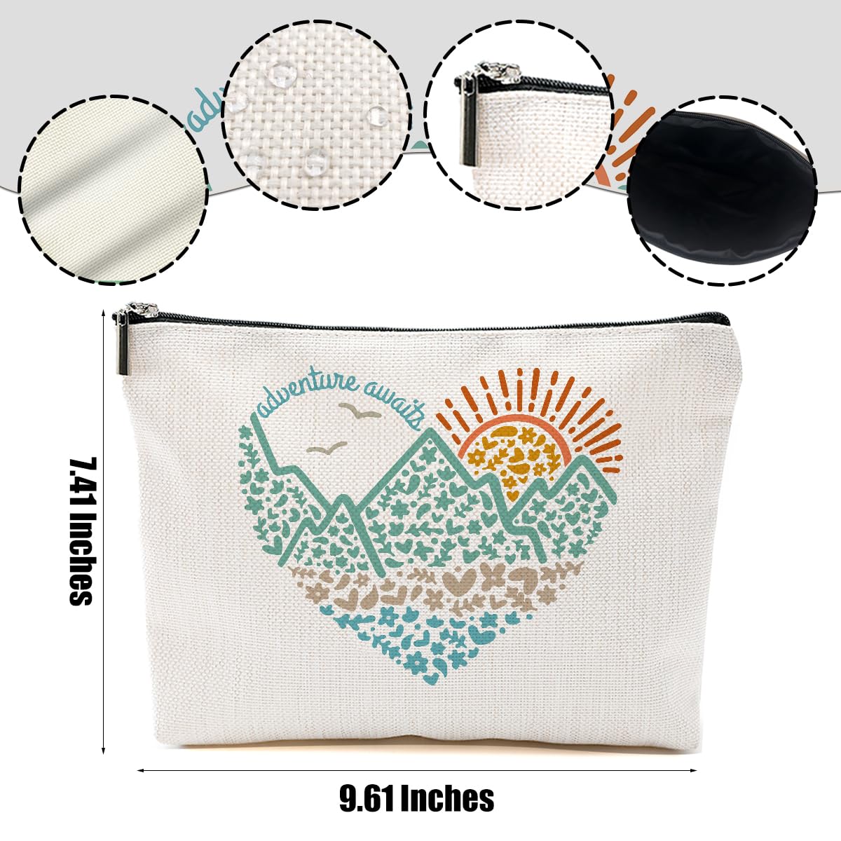 DHKG 4pcs Camping Gifts for Women Makeup Bag, Travel Essential Cosmetic Bag