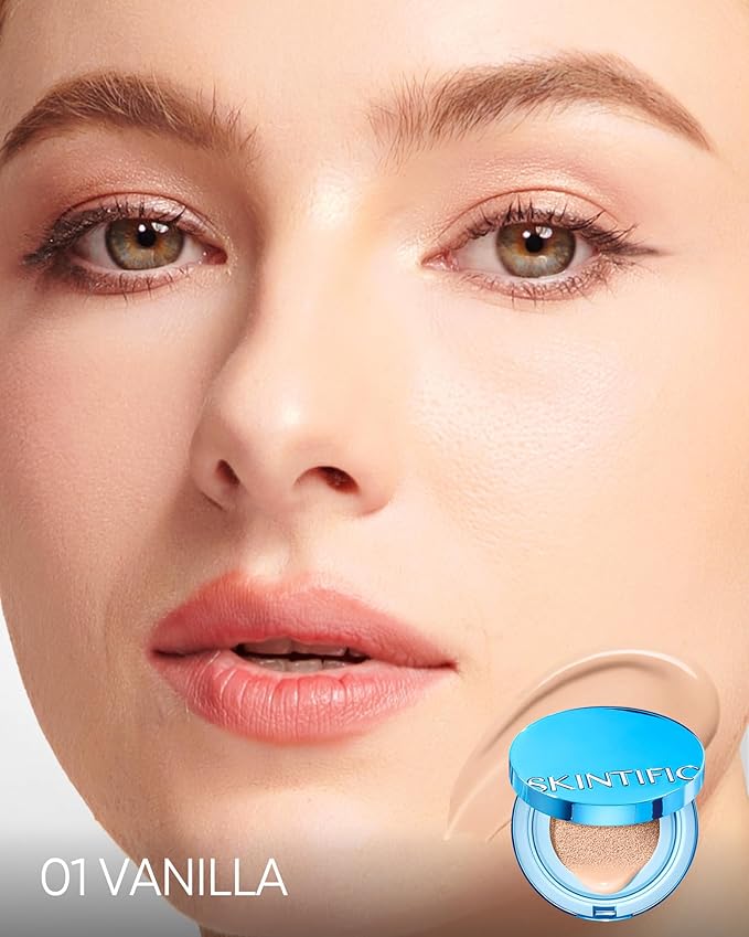 SKINTIFIC Velvet Matte Cushion Foundation Blue #01 Vanilla