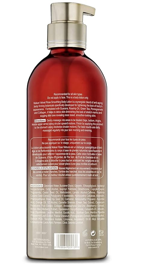 MAKARI Velvet Rose Advanced Intense Smoothing Body Lotion (16.8 oz) | Skin Firming and Tightening Lotion and Body Moisturizer | Anti-Aging Body Lotion for Dry Skin | Body Skin Care Products