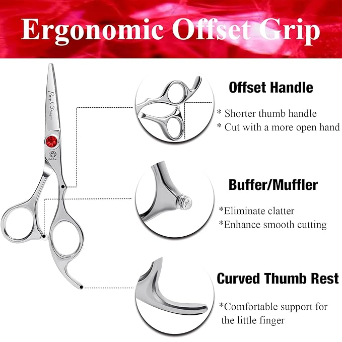 Purple Dragon 4.5 Barber Hair Cutting Scissors Small Moustache Shears