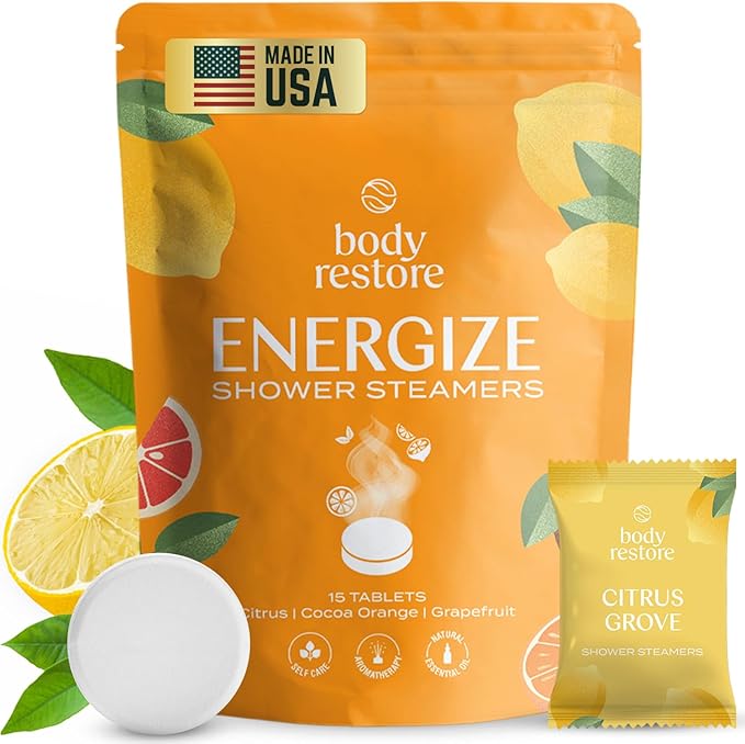 BodyRestore Shower Steamers Aromatherapy, Self Care Gifts, Energize 15 Pack