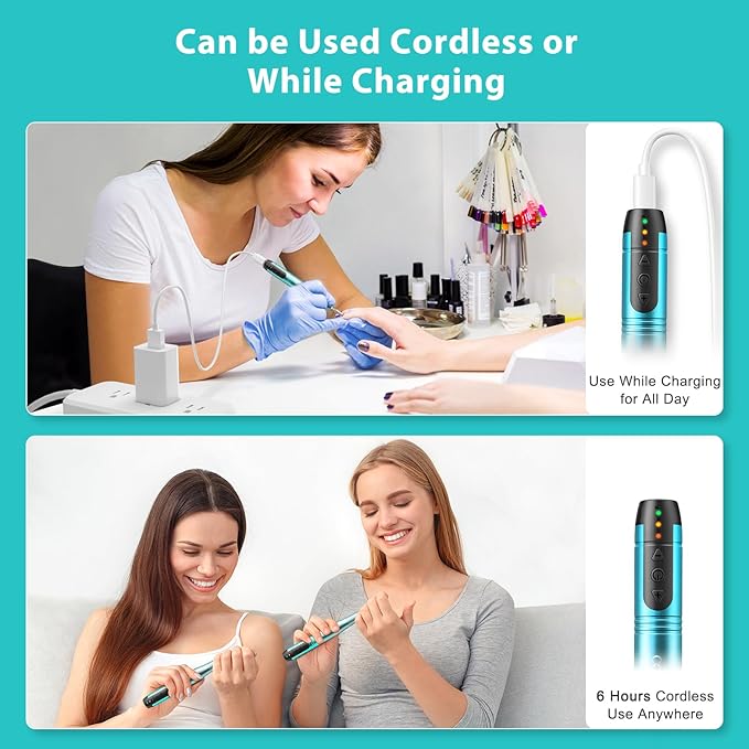 COSLUS C20 Cordless Nail Drill Electric File: Portable All-in-One Kit