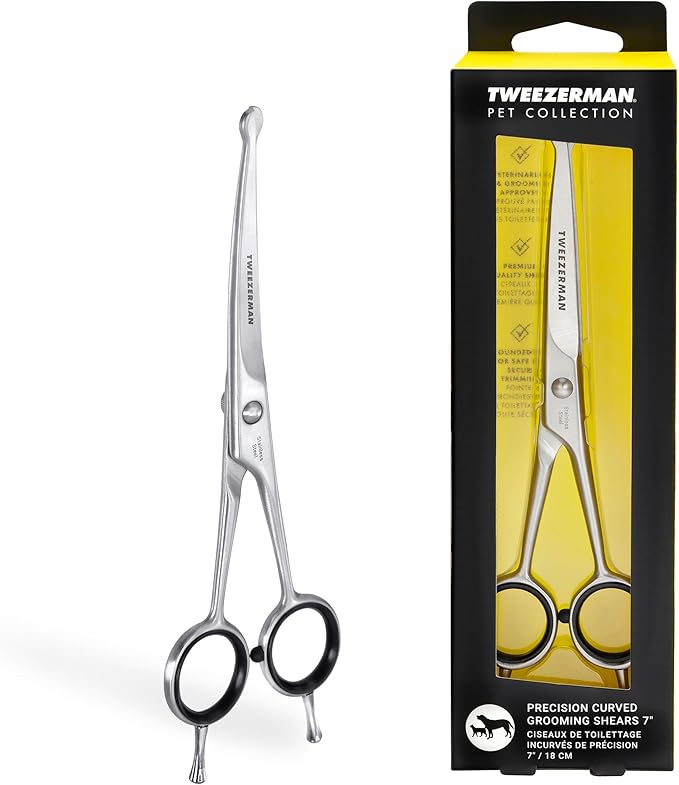 Tweezerman 7" Pet Grooming Shears-Safety Round Tips for Dogs & Cats