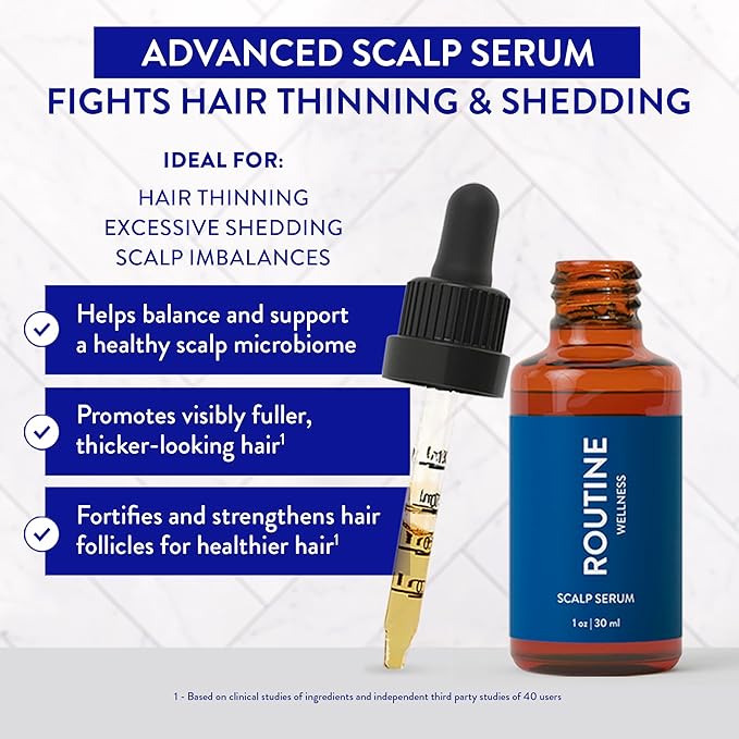 Routine Wellness Scalp Serum for Thinning Hair, Science-Backed Peptides