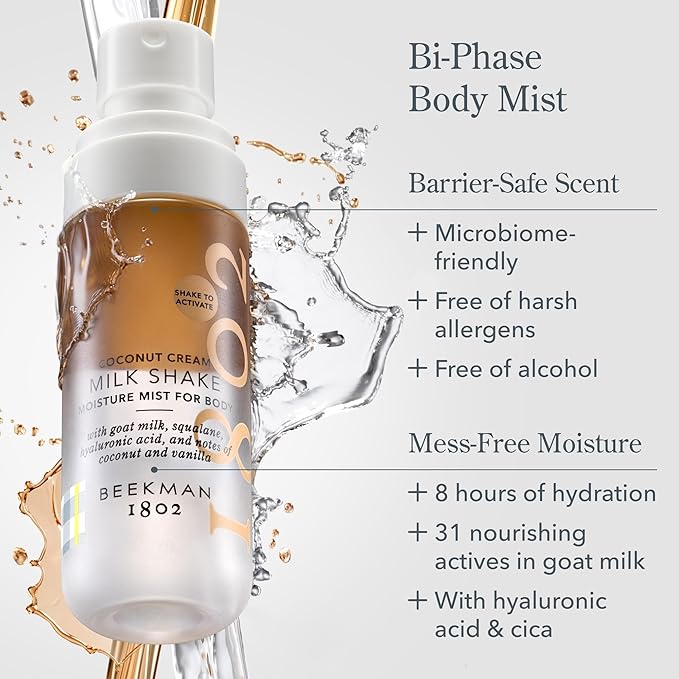 Beekman 1802 Milk Shake Body Mist, Coconut Cream, 4.7 fl oz