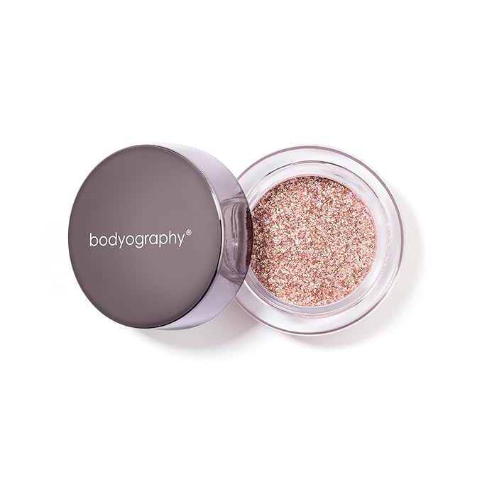 Bodyography Glitter Pigment Eye Shadow | Long Wear Shimmer Eyeshadow | Vegan, Talc & Paraben Free | Cream Powder Formula | Celestial (Pink/Brown) 1.5 g