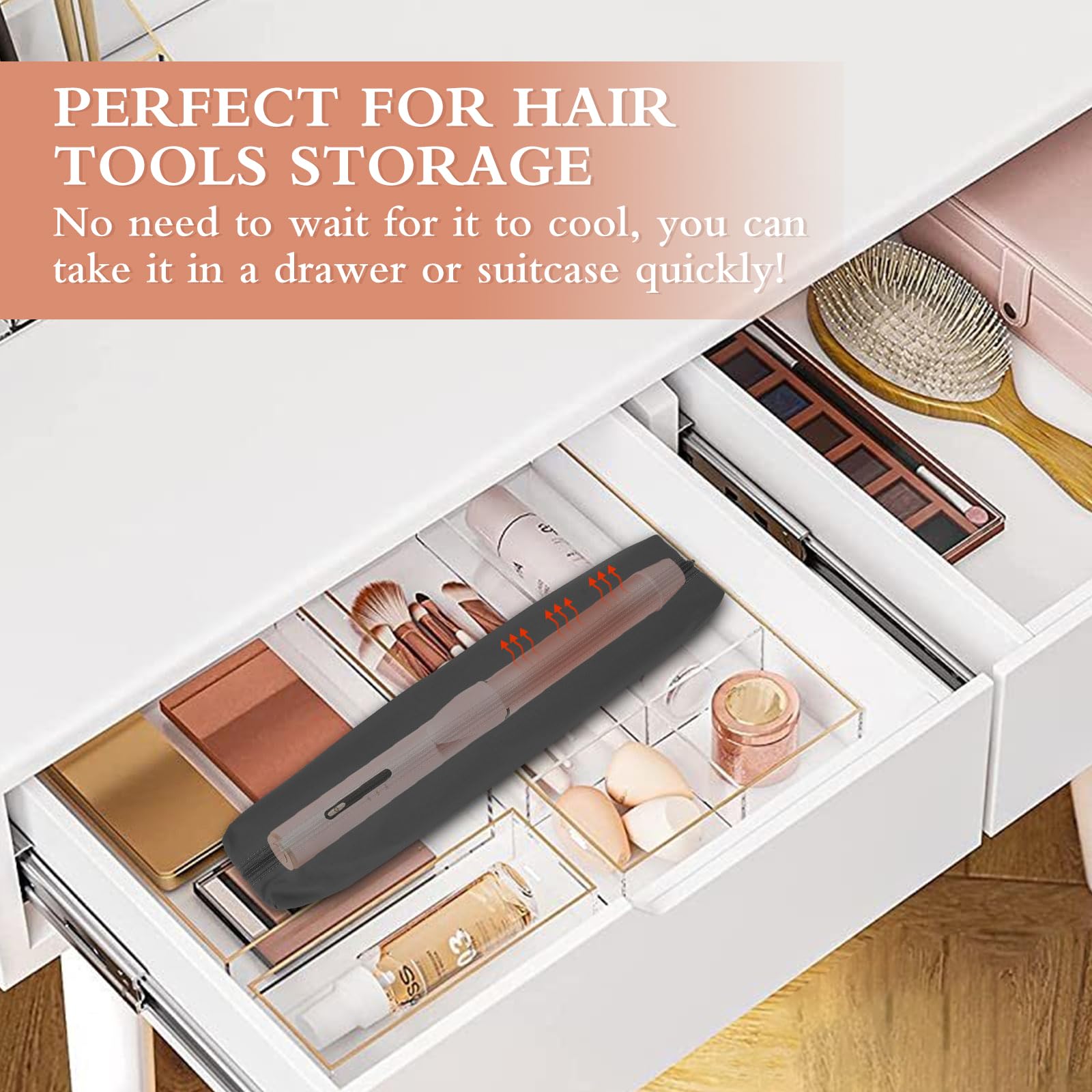 Suafrnut Professional Heat Resistant Hot Hair Tools Organizer Bag
