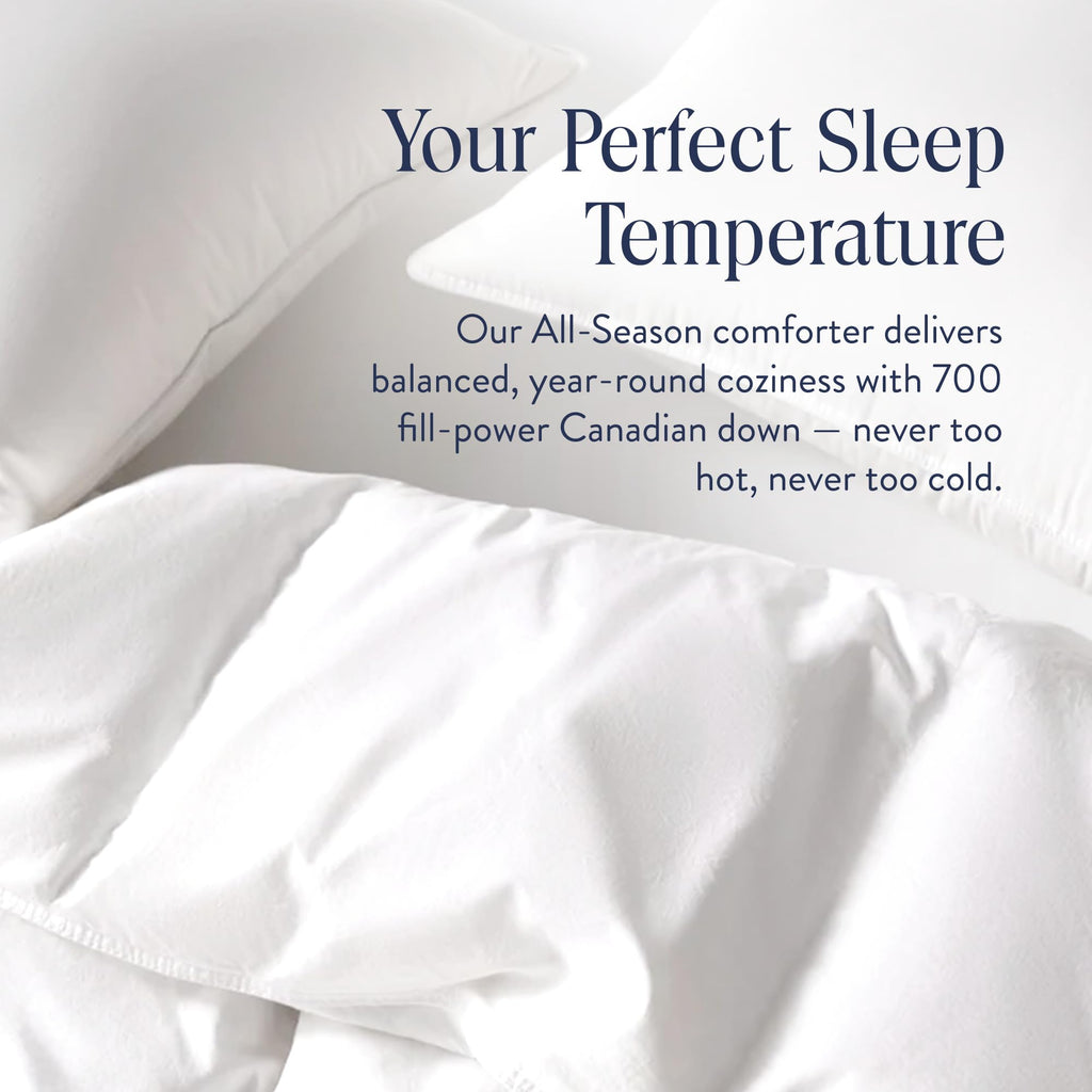 Brooklinen All Season Luxury Down Comforter, 100% Natural Canadian Duck Down Duvet Insert - 700 Fill Power, 100% Cotton Shell, Baffle Box Construction, King/Cali King Size Comforter