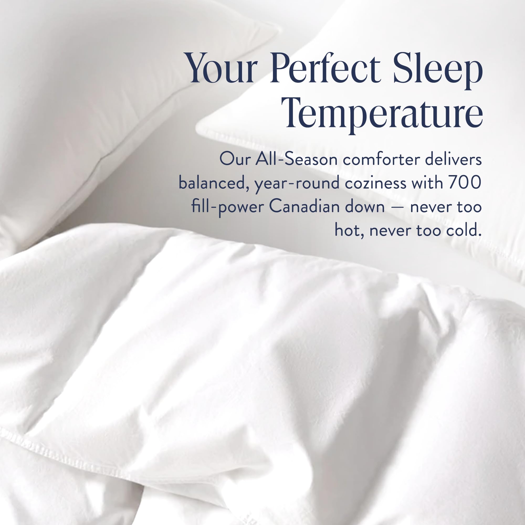 Brooklinen All Season Luxury Down Comforter, 100% Natural Canadian Duck Down Duvet Insert - 700 Fill Power, 100% Cotton Shell, Baffle Box Construction, King/Cali King Size Comforter