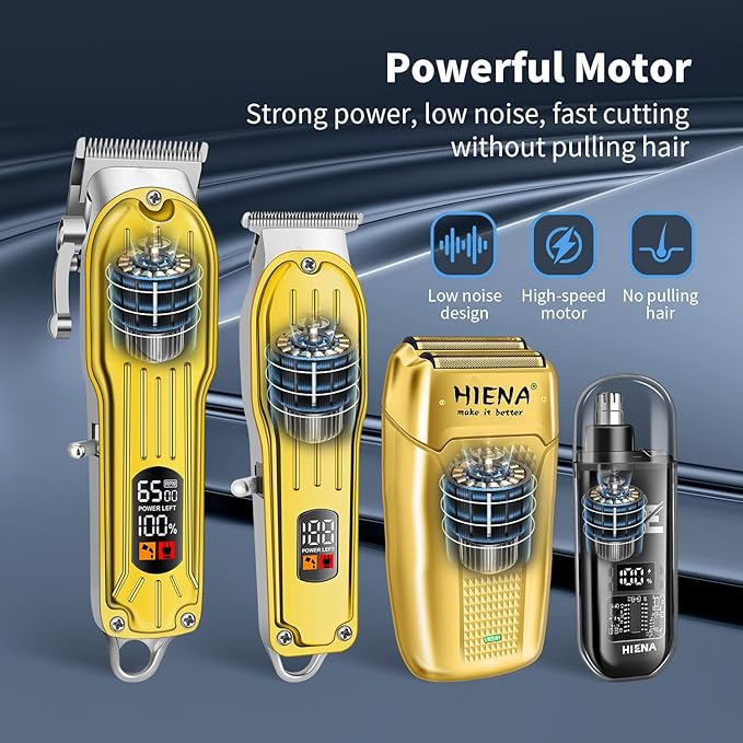 HIENA PRO Hair Clippers for Men, 4-in-1 Professional Barber Kit