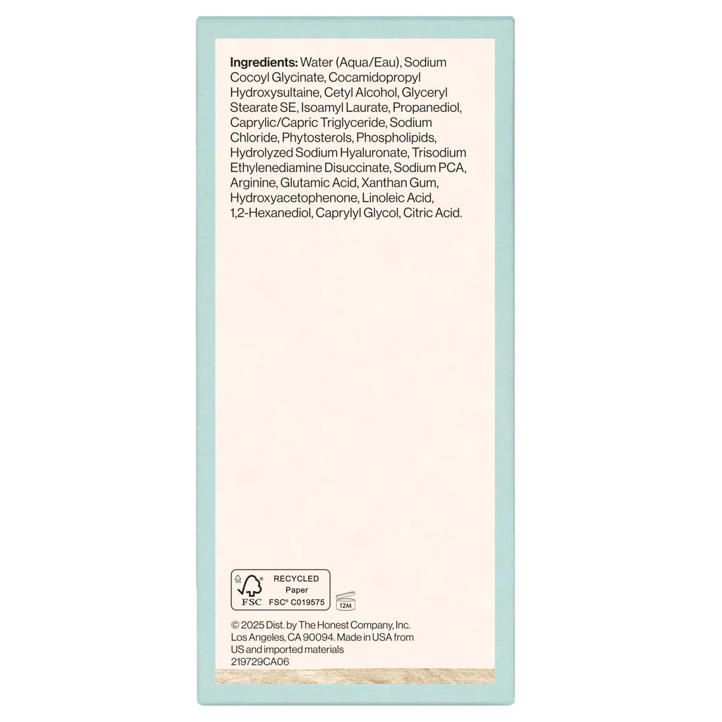 Honest Beauty Sensitive Skin Calming Cream Cleanser, Unscented, 4 fl oz