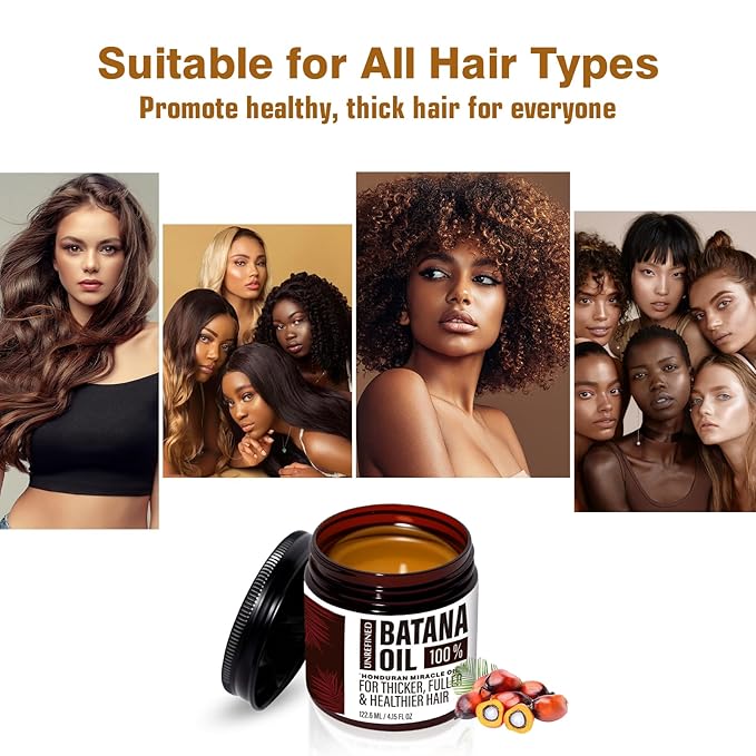 Yacemira Organic Batana Oil for Hair Growth & Repair | 100% Pure, Unrefined Hair Treatment | Strengthens, Moisturizes, Reduces Hair Fall | 4.15 oz