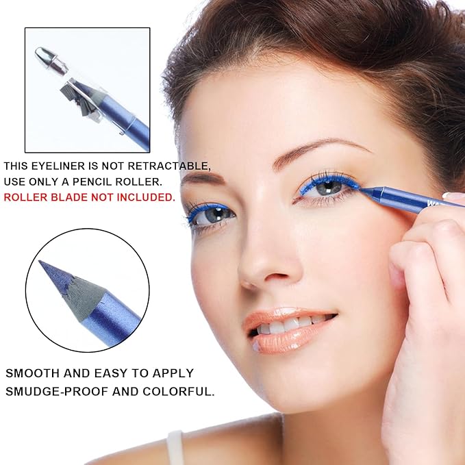 Meilury 3 Colorful Eyeliner Pen Set, Eye Shadow Pencil, Pearl Eyeliner Kit Metallic Glitter Colored Eye liner for Women Eye&Lip Liner Professional Waterproof Eye Makeup (3PCS D)