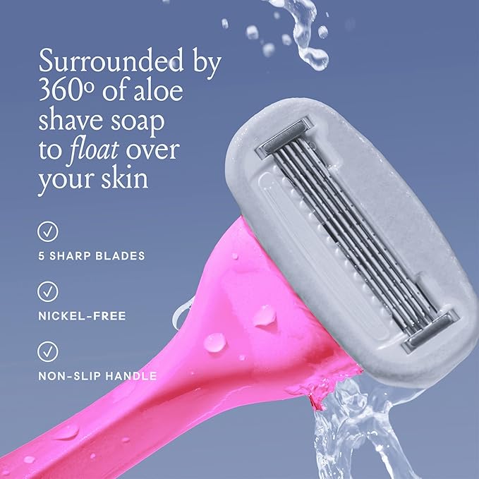 Billie Razors for Women, DreamPop - 1 Handle, 4 Refills & Magnetic Holder