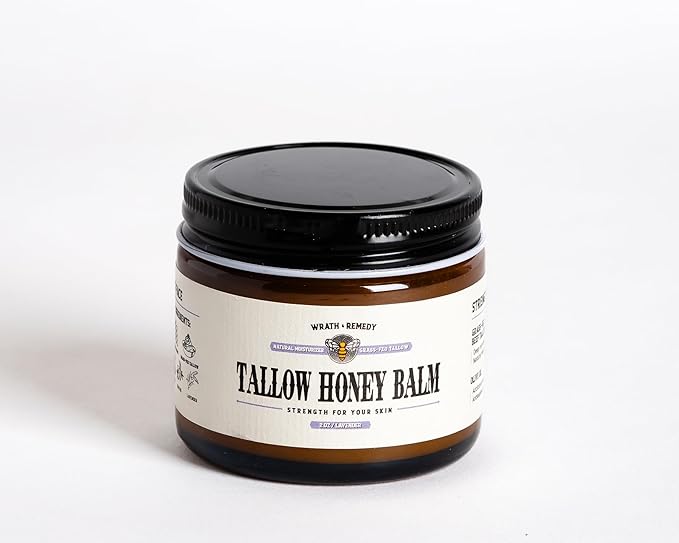 Organic Beef Tallow & Honey Balm for Skin - Concentrated, Lavender (2 OZ)