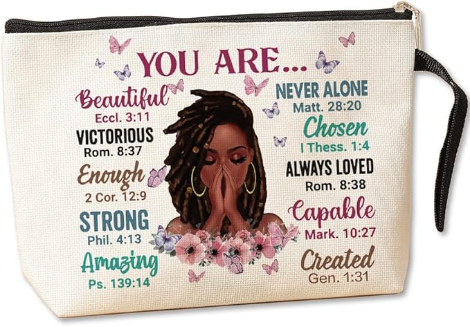 Inspirational Makeup Bag Christian Gifts You Are Beautiful Strong Amazing