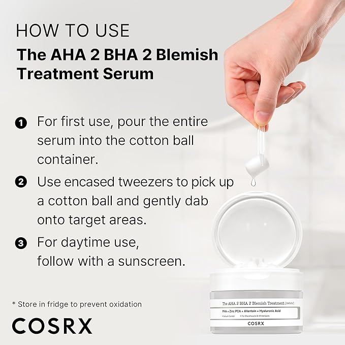 COSRX AHA 2% BHA 2% Blemish Treatment Serum, Quick & Easy Spot Care (50g)