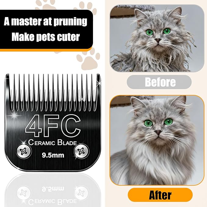 Dog Grooming Blades Compatible with Andis Clippers 4FC Blade (9.5mm)