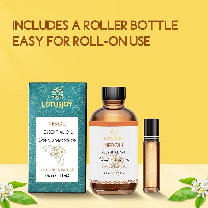 LOTUSJOY Neroli Essential Oil, for Skin, Diffuser, Room Spray, 4 Oz