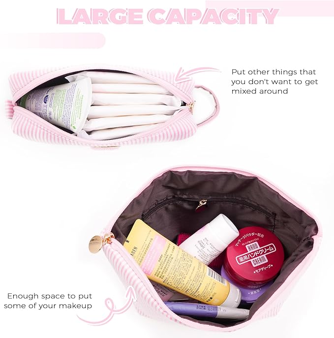 Btffitting Gifts for Teen Girls Women - Birthday Gifts for 10 11 12 13 14 15 16 17 18 Years Old Girl,Makeup Bag Cosmetic Bag,Teacher Gift Trendy Stuff Toiletry Bag - Pink,L