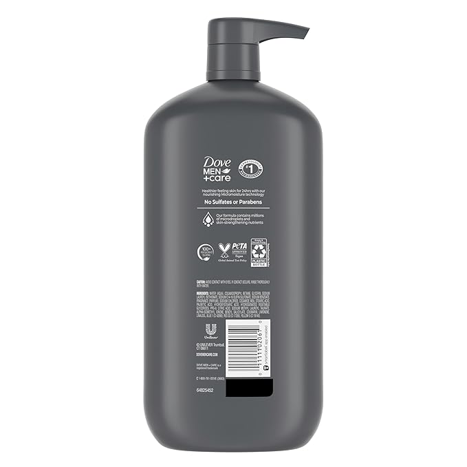 DOVE MEN + CARE Body and Face Wash Hydrating Clean Comfort Men's Body Wash with 24-Hour Nourishing Micromoisture Technology 30 oz