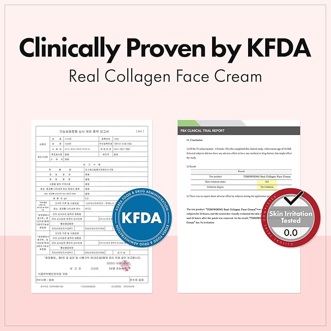 TOSOWOONG Real Collagen Face Cream for Firming & Lifting, Fine Lines, Dewy