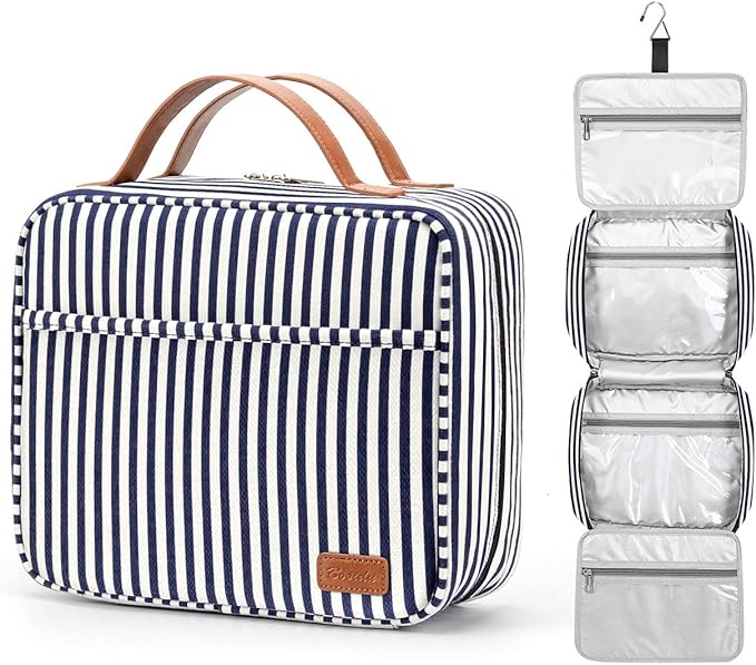 Bosidu Hanging Travel Toiletry Bag, Large Capacity Cosmetic Travel Toiletry Organizer for Women with 4 Compartments & 1 Sturdy Hook, Perfect for Daily Use/Valentines' Day