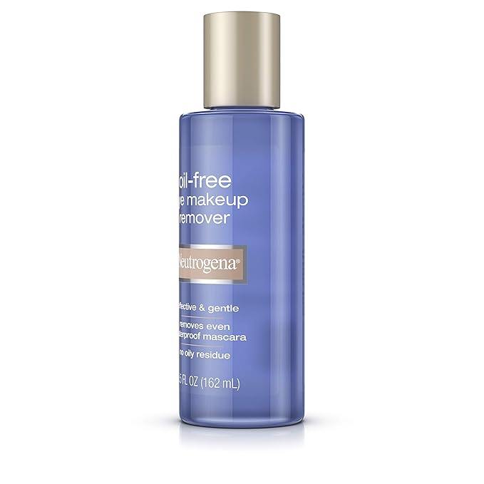 Neutrogena Gentle Oil-Free Eye Makeup Remover & Cleanser for Sensitive Eyes, Non-Greasy Makeup Remover, Removes Waterproof Mascara, Dermatologist & Ophthalmologist Tested, 5.5 fl. oz, 3 Pack