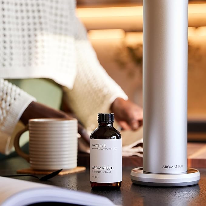 AromaTech White Tea Aroma Essential Oil Blend: Luxury Hotel Inspired Aromatherapy with White Tea, Orange & Palo Santo for Ultrasonic Diffusers & Nebulizers (60 mL)