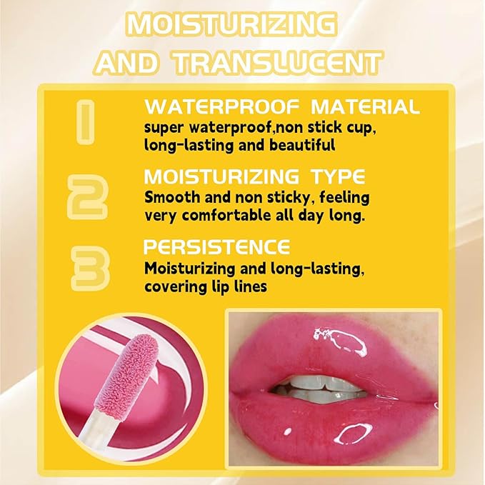 Metfdlaig Super Lustrous Lip Oil, Non-Sticky, Hydrating, Hypoallergenic, Waterproof, High Shine Finish (06# Deep Berry)